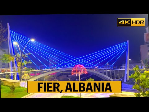 Fier, Albania ✨🇦🇱 2023, New Year Christmas 🎄🎉Fieri Lights Decoration✨🌟❄️ 4K-HDR