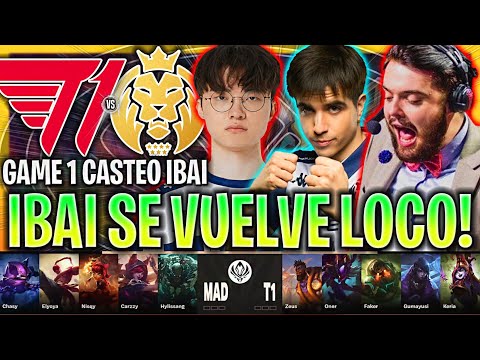 IBAI SE VUELVE LOCO CON FAKER VS ELYOYA! | MAD vs T1 GAME 1 MSI BRACKET STAGE 2023 LVP ESPAÑOL