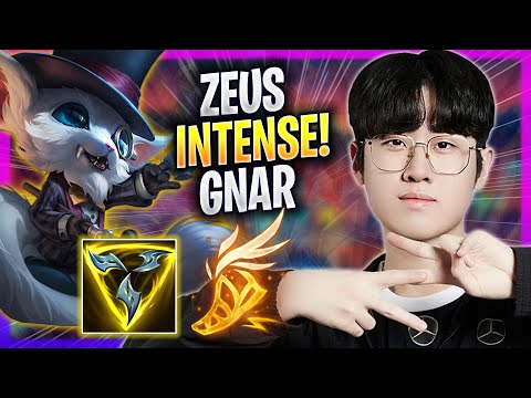 ZEUS INTENSE GAME WITH GNAR! - T1 Zeus Plays Gnar TOP vs Renekton! | Season 2023