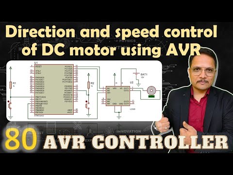 Direction and speed control of DC motor using ATmega32