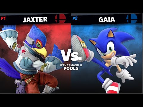 WaveSmash 8 Top 32 Winners Round 1 - Jaxter (Falco) VS Gaia (Mii Gunner, Sonic)