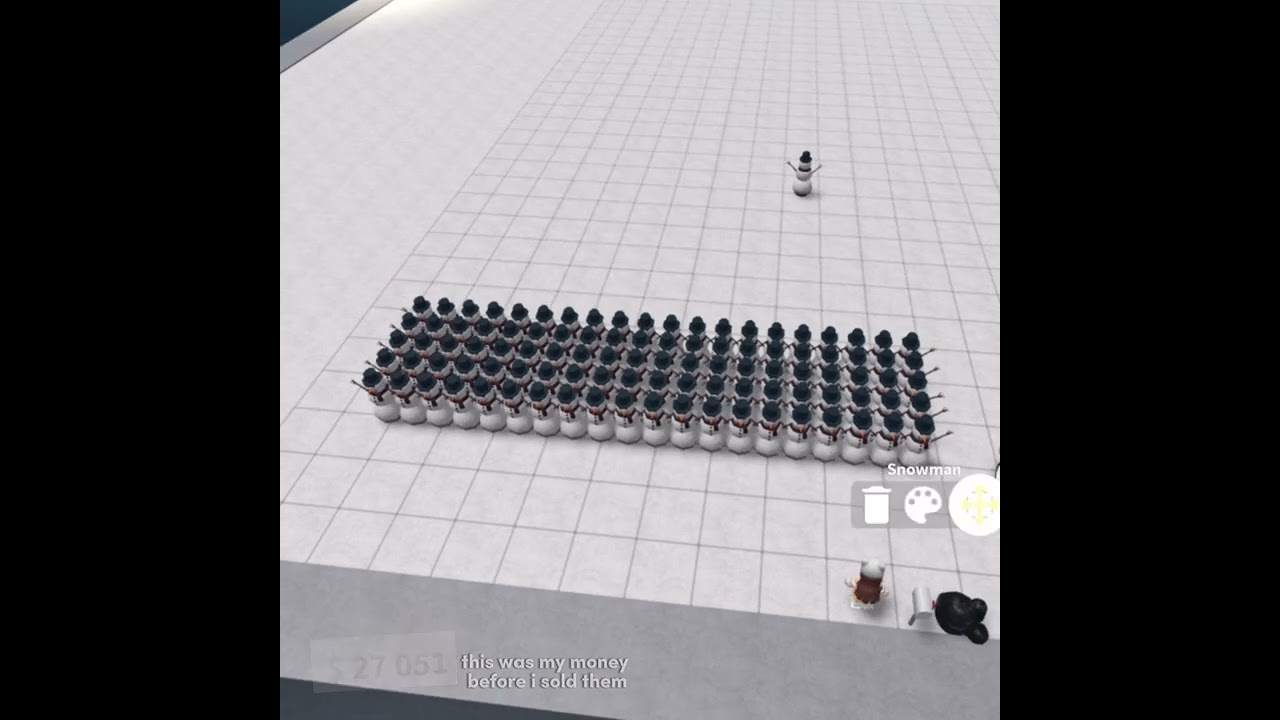 Making 100 snowmans and selling them in bloxburg!