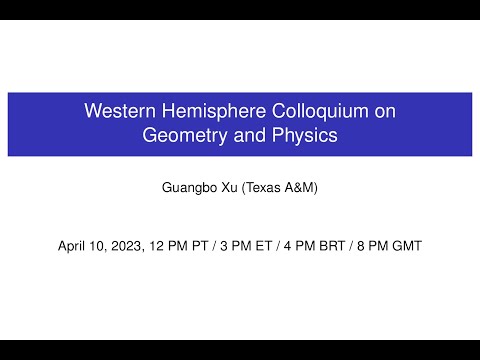 WHCGP: Guangbo Xu, "Integer-valued Gromov-Witten invariants"