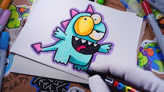 How to Draw a Three-Eyed Cute Monster: Easy Tutorial for Beginners