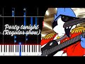 Party Tonight Regular Show PIANO TUTORIAL SHEET MIDI IN THE DESCRIPTION