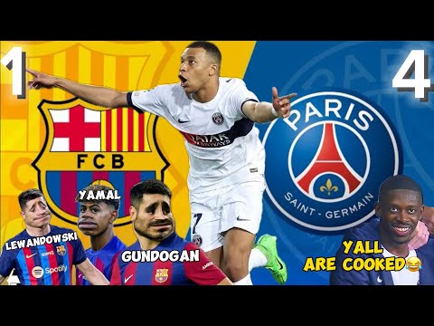 BARCELONA VS PSG 1-4 CRYING 🥲 CHAMPIONS LEAGUE SEMI FINAL ALL HIGHLIGHTS IN UNDER 1 MINUTE