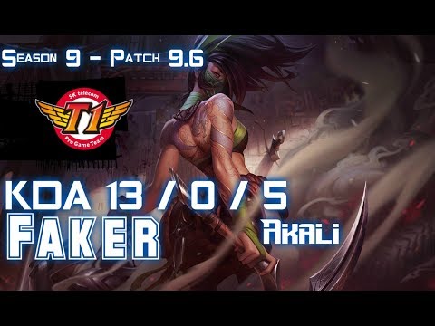 SKT Faker AKALI vs SYLAS Mid - Patch 9.6 KR Ranked