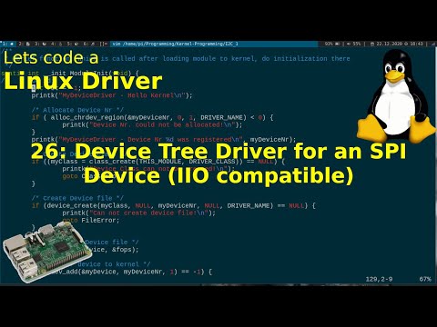 Let's code a Linux Driver - 26: Device Tree Driver for an SPI device (IIO compatible)