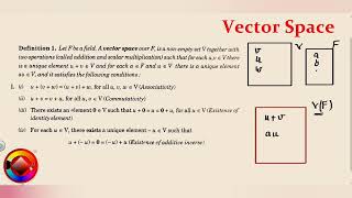 Vector Space | Linear Algebra B.Sc 3rd | Vector space in Maths Examples