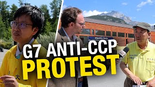 Anti-CCP protesters speak out at Alberta G7 summit