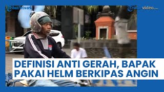 Anti Gerah, Viral Bapak-bapak Kendarai Motor Pakai Helm Berkipas Angin, Jadi Sorotan Pengguna Jalan