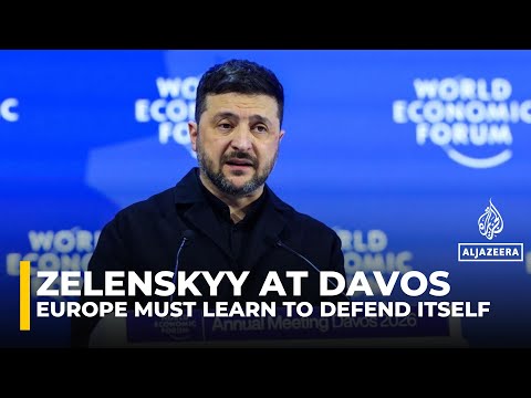 Zelenskyy to Davos: 'Maduro is on trial, Putin is not' as he urges European defence