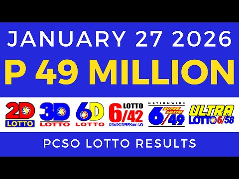 Lotto Result Today 9pm January 27 2026 PCSO