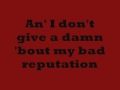 Joan Jett- Bad Reputation Lyrics on screen 