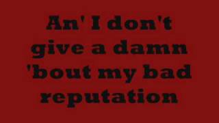 Joan Jett- Bad Reputation Lyrics on screen