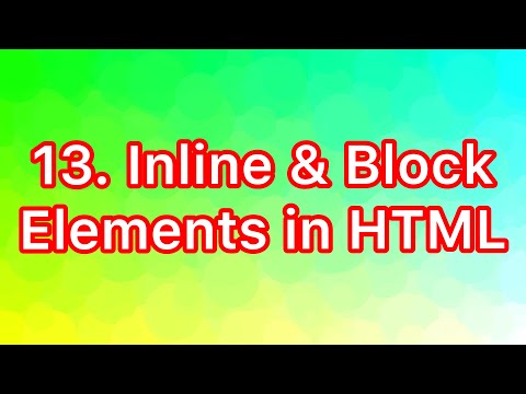 Html Tutorial Inline Block Elements Web Development Tutorials 13