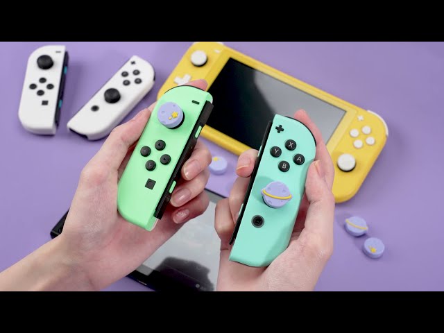 Vídeo relacionado con GeekShare Cute Silicone Joycon Thumb Grip Caps, Joystick Cover Compatible con Nintendo Switch/OLED/Switch Lite, 4PCS - Cream Heart