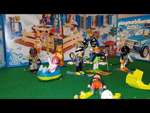 Unboxing Playmobil Family Fun. 9285. Moto de Nieve. Snowmobile.  雪地车. Motoneige.        .زحافة جليد