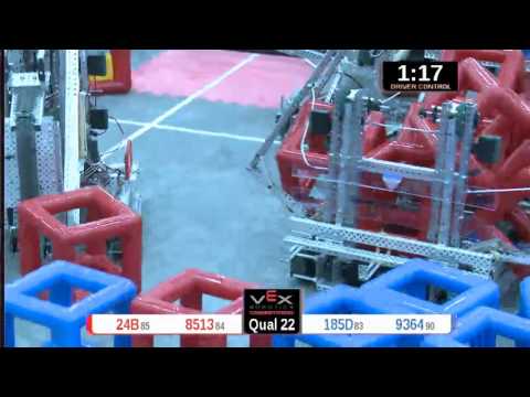 2015 VRC Engr Q22 - 24B 8513 vs 185D 9364 - 8 to 48 - VEX Worlds 2015 - Engineering Division