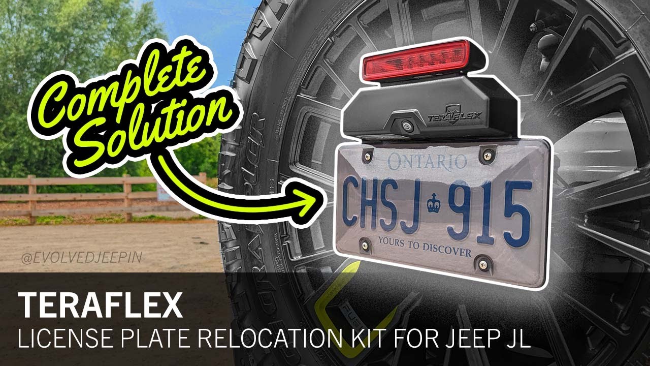 Perfect Spare Tire License Plate Relocation: Teraflex Kit for Jeep Wrangler JL (2018-2024)