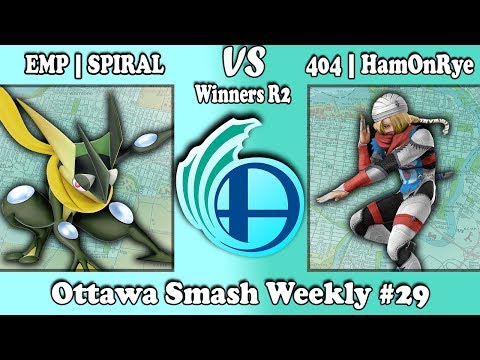 Ottawa Smash Weekly #29 SPIRAL (Greninja) vs HamOnRye (Sheik) Winners R2