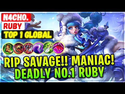 RIP SAVAGE!! Maniac Deadly No.1 Ruby [ Top 1 Global Ruby ] N4cho. - Mobile Legends Emblem And Build