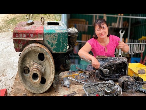 Repair Complete Restoration of Diesel Engines Severely Damaged -  Unbelievable | New Blacksmith Girl
