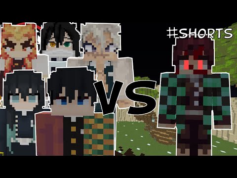 Pillars Vs Demon Tanjiro - Minecraft Demon Slayer Mod #Shorts