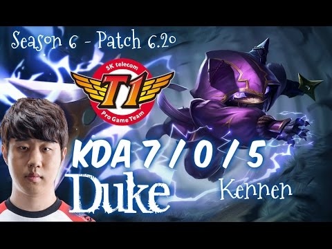 SKT T1 Duke KENNEN vs SHEN Top - Patch 6.20 NA Ranked