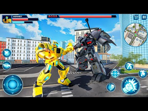 Car Jet Transformation Robot Game | Robot Fighting Battle In City  - Android Gameplay