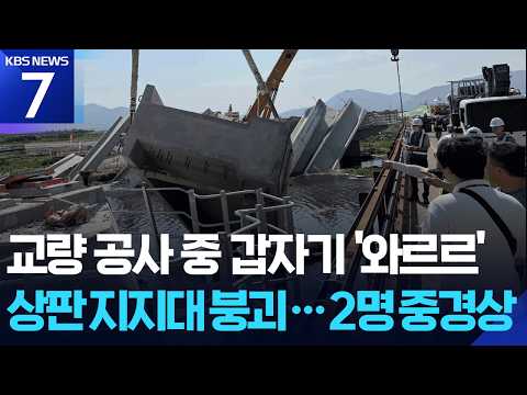 부산서 교량 구조물 연쇄 붕괴…2명 부상 / KBS 2026.06.11.