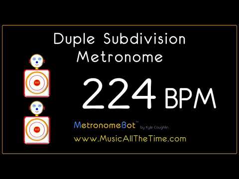 Duple subdivision metronome at 224 BPM MetronomeBot