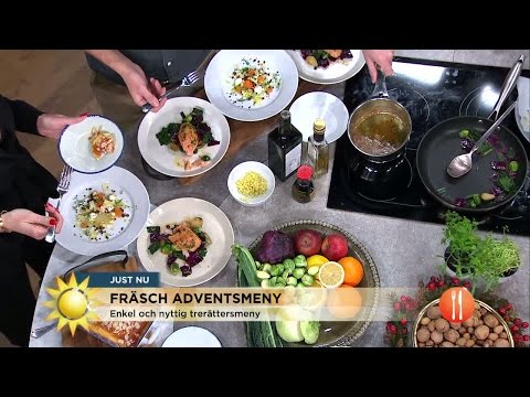 Mattias Larssons fräscha adventsmeny (och så lyckas du med laxen) - Nyhetsmorgon (TV4)