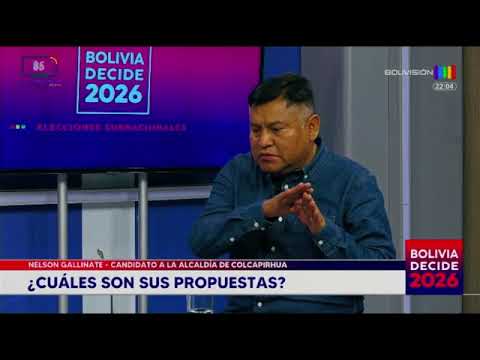 Hoy conoceremos a Nelson Gallinate, candidato a la alcaldía de Colcapirhua - Cochabamba.
