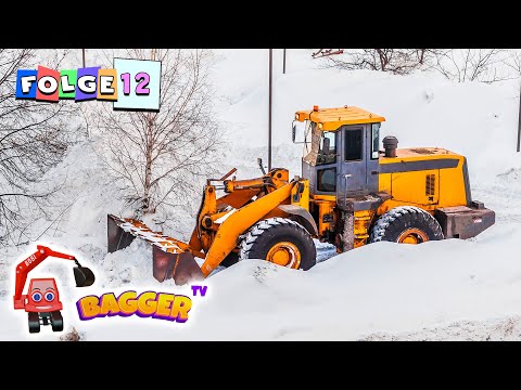🎅🏻 Wichtel-Bagger für Kinder 🎄 Bagger im Schnee, Winterdienst, Schneepflug und mehr