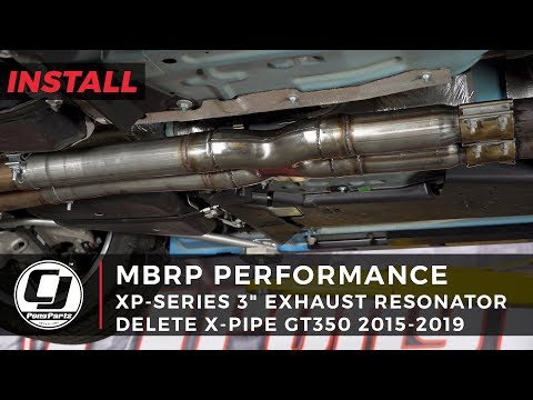 Mustang GT350 Install: MBRP 3\" Stainless Steel XP-Series Exhaust Resonator Delete X-Pipe