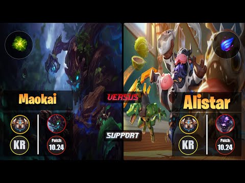 Challenger MAOKAI [Aftershock] (Support) VS  ALISTAR - Challenger KR Patch 10.24