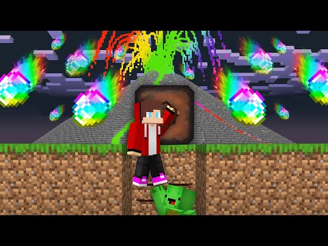 JJ and Mikey EPIC RAINBOW VOLCANO vs  Doomsday Bunker In Minecraft Maizen Mazien Mizen