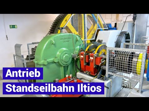 Alte Standseilbahn Iltios - der historische Antrieb und unter dem Wagen