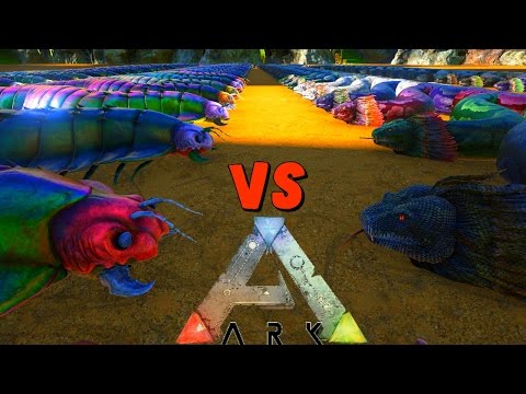 TO  CLOSE TO TELL | ARK 100 Arthropleura VS 100 Titanoboa & Badass Drake ( Modded Gameplay )
