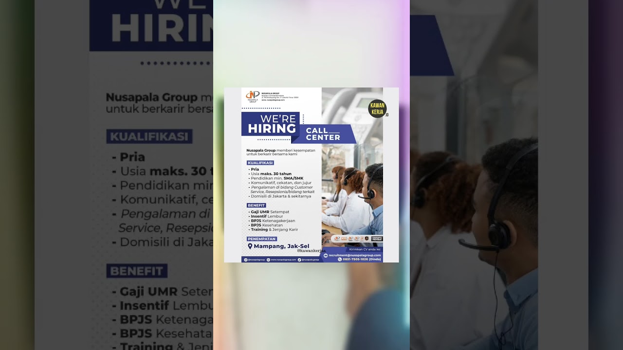 Nusapala Group sedang membuka kesempatan kerja 🌐 Info dan daftar sekarang melalui link di bio!