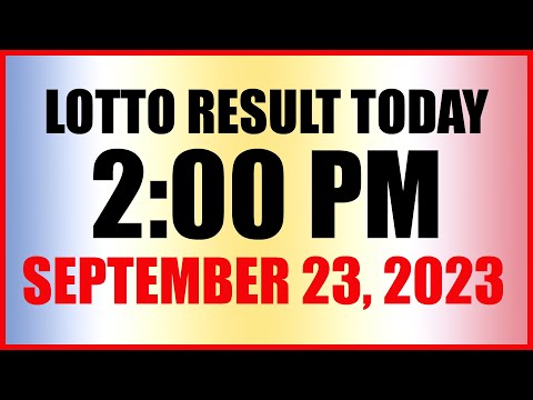 Lotto Result Today 2pm September 23, 2023 Swertres Ez2 Pcso