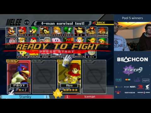 Beachcon 2017 - SSBM - Iceman (Pika.Roy.YoungLink) VS Stanky (Falco) - Pools