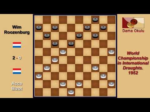 Acca Bizot (NLD) - Wim Roozenburg (NLD). Draughts World Championship. 1952.