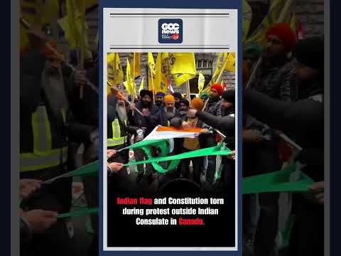 Vancouver Indian Tricolour Constitution Torn Consulate Protest