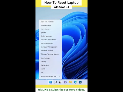 How To Reset Laptop Windows 11 - How To Reset Windows 11 Laptop #shorts #short #shortvideo