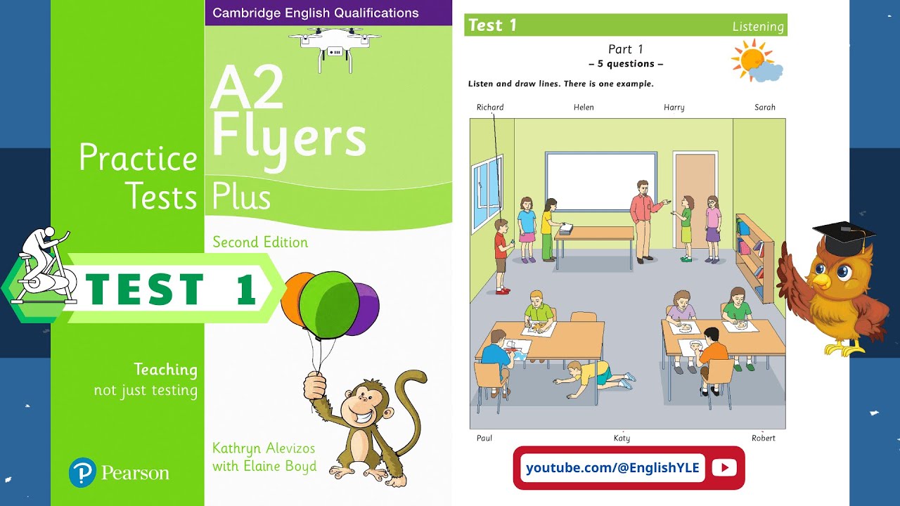 A2 Flyers 5 Practice Tests 1 PLUS Second Edition - Listening Test 1 (With Answers Key)