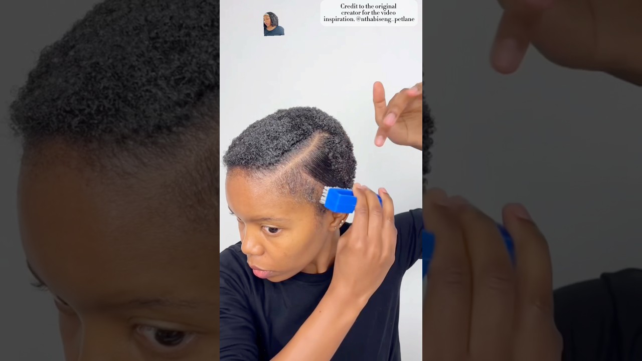 Sleek low bun short 4c natural hairstyle 🥰💕