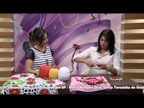 Mulher.com 04/03/2015 Flor Tati em crochê por Maria José Parte 1
