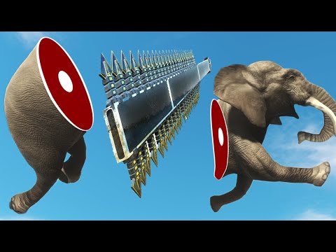 SAW and SPIKE TRAP Destroys Animals and Mecha units - Animal Revolt Battle Simulator
